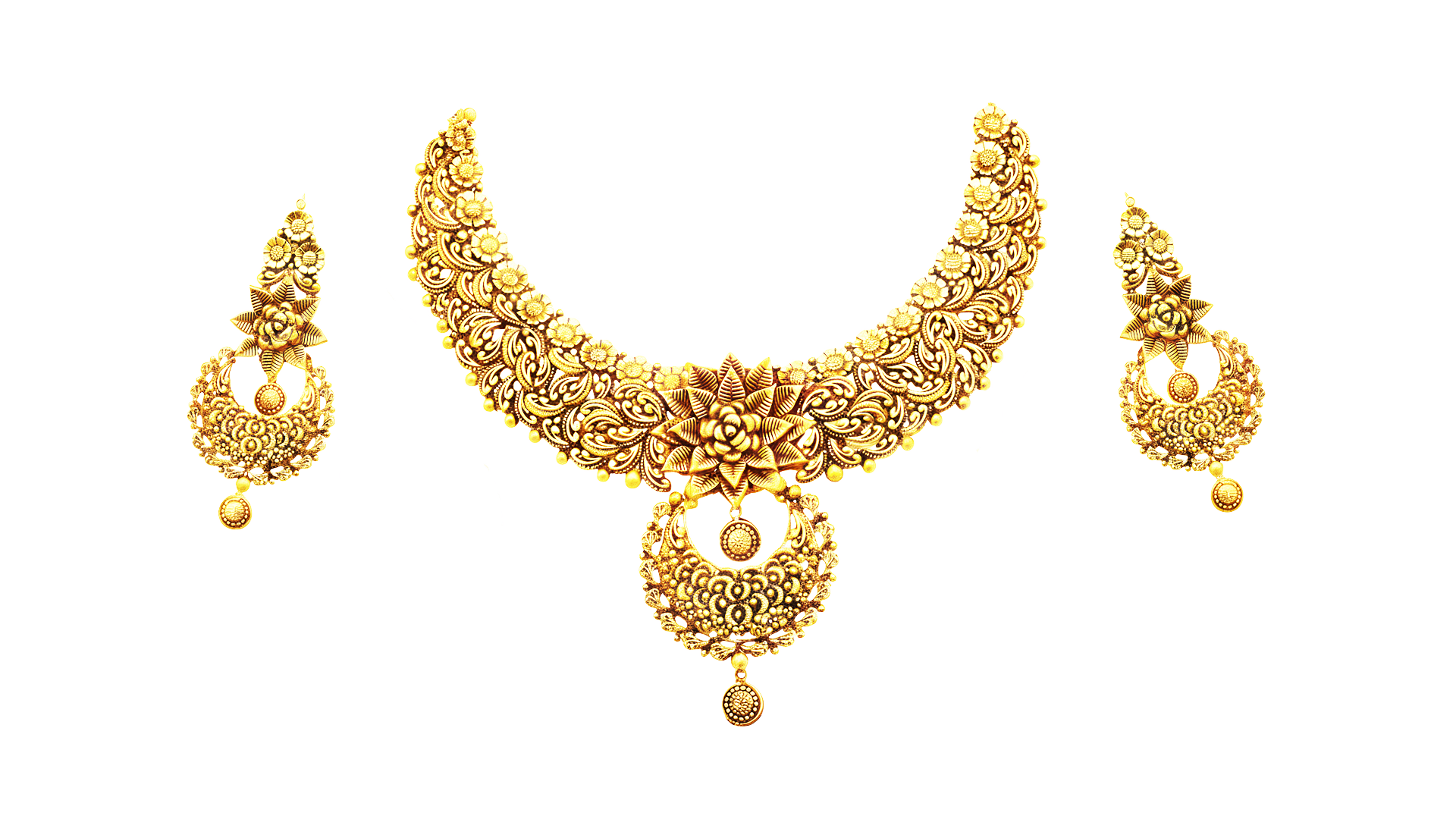Traditional Gold Haar Necklace Set